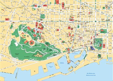 map of barcelona city centre|tourist map of barcelona printable.